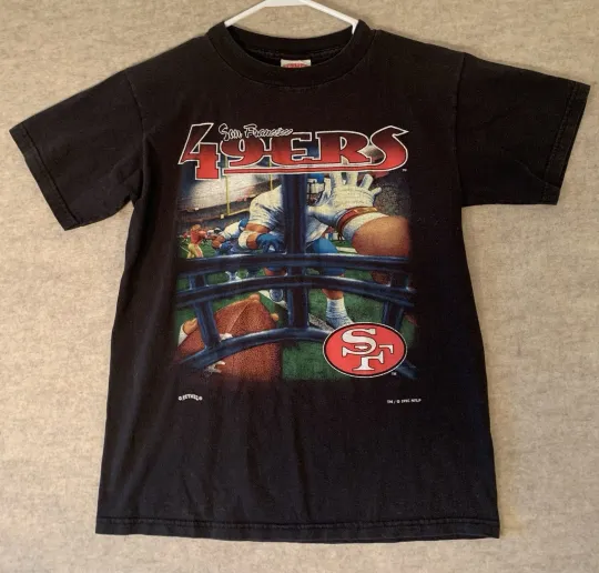 Discover Vintage 1995 49ers T Shirt Nutmeg Mills football San Francisco USA -See Measurements!