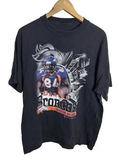 Vintage 90’s Denver Broncos football Shannon Sharpe Football 1999 T Shirt Size XL