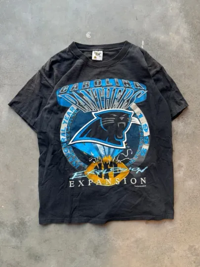 Discover Vtg Carolina Panthers football 90s Basic black Unisex T shirt Heavy