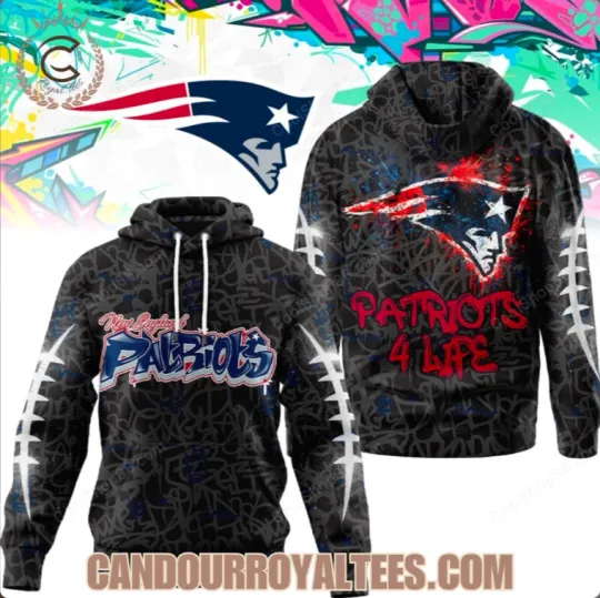 Discover New England Graffiti For Life Design Hoodie 3D Gift For Birthday
