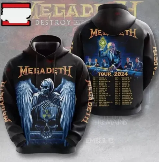 Megadeth Band Design Tour All Over Print Hoodie 3D