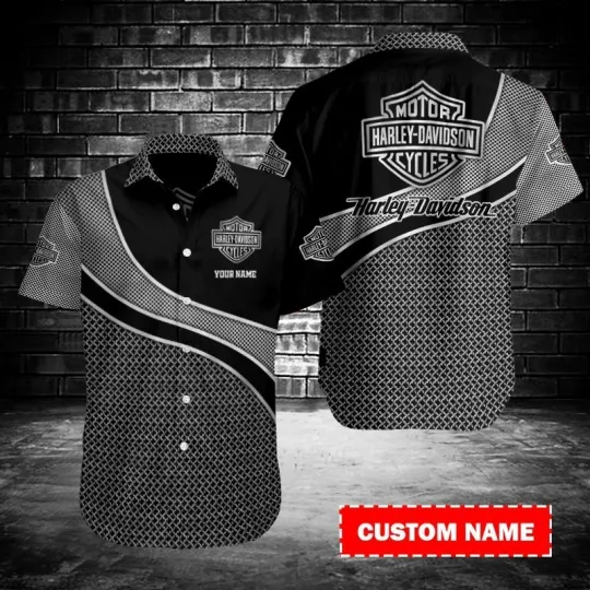 Discover Personalized Harley Motor Racing Davidson Casual Button Down Shirt