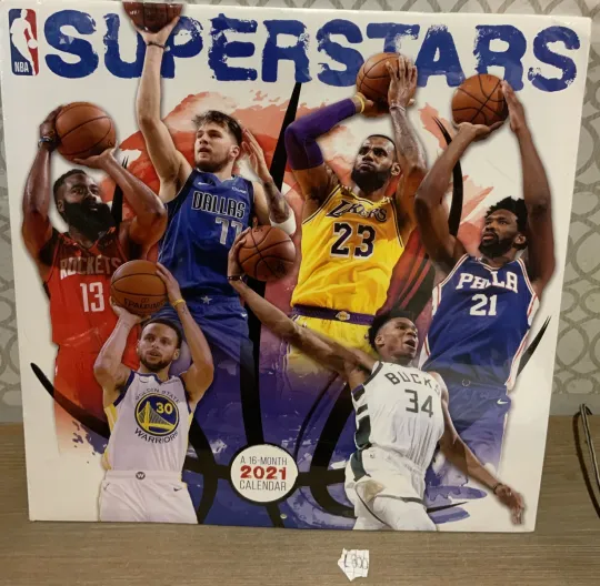 Discover 🌍 NBA Superstars 2021 16 Month Calendar,New ‼️