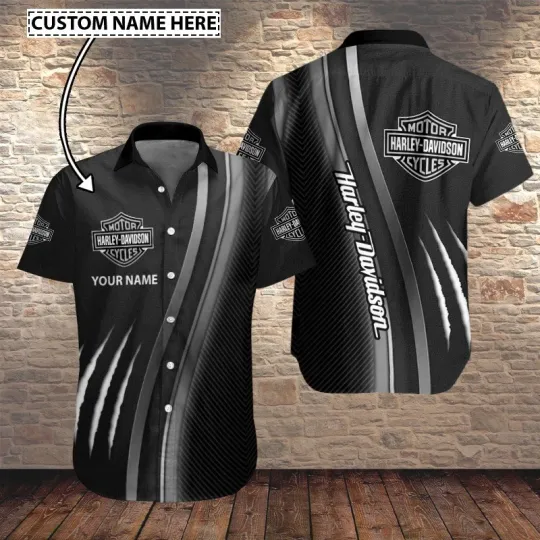 Discover Personalized Harley Motor Racing Davidson Casual Button Down Shirt