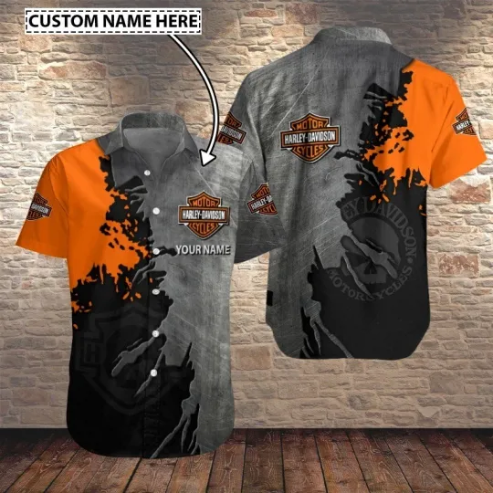 Discover Personalized Harley Motor Racing Davidson Casual Button Down Shirt
