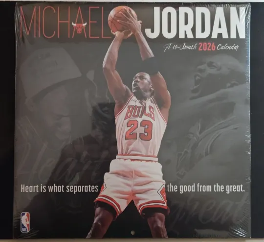 Discover Trends International,  NBA Michael Jordan 2026 Wall Calendar, 12'' X 12'', 16-Mo