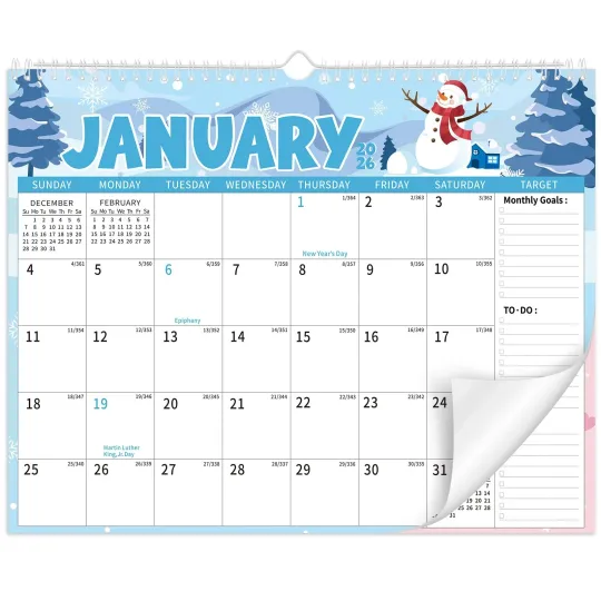 Discover Wall Calendar 2026-2027, 18 Month Large Desk Calendar from January 2026 to Ju...