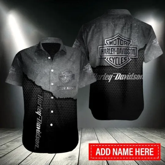 Discover Personalized Harley Motor Racing Davidson Casual Button Down Shirt