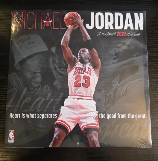 Discover Michael Jordan 2026 16 Month 12" Wall Calendar NBA Chicago Bulls
