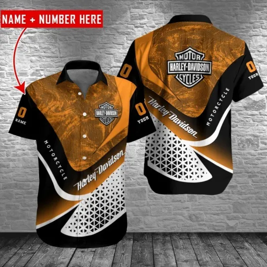 Discover Personalized Harley Motor Racing Davidson Casual Button Down Shirt