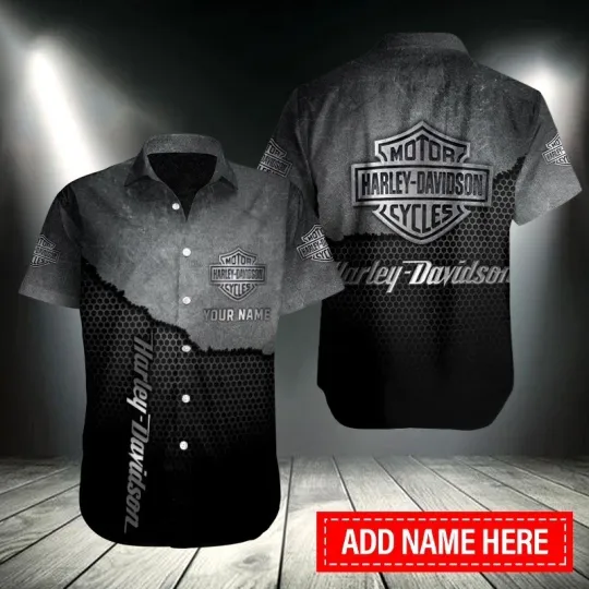 Discover Personalized Harley Motor Racing Davidson Casual Button Down Shirt