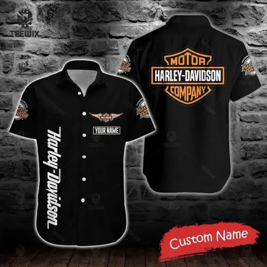 Discover Personalized Harley Motor Racing Davidson Casual Button Down Shirt