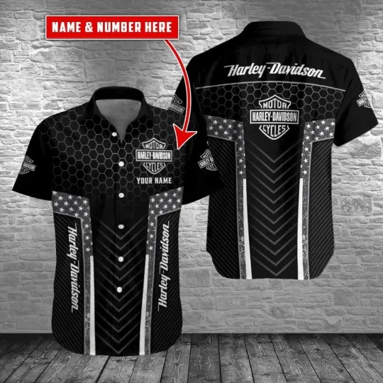 Discover Personalized Harley Motor Racing Davidson Casual Button Down Shirt