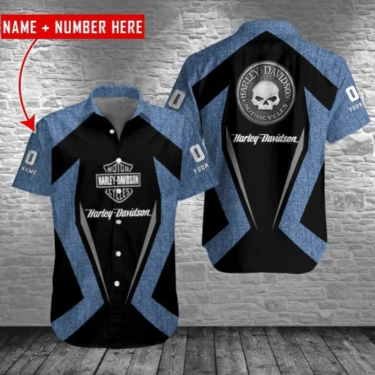 Discover Personalized Harley Motor Racing Davidson Casual Button Down Shirt