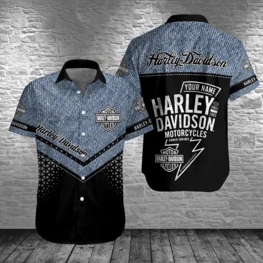 Discover Personalized Harley Motor Racing Davidson Casual Button Down Shirt Unisex Adults