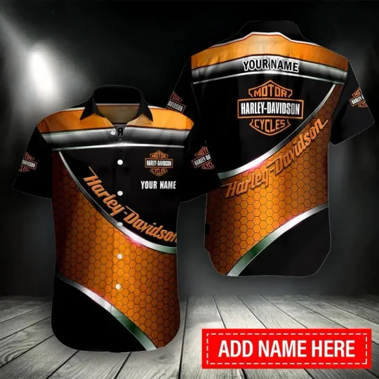 Discover Personalized Harley Motor Racing Davidson Casual Button Down Shirt