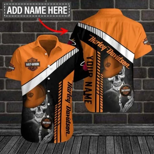 Discover Personalized Harley Motor Racing Davidson Casual Button Down Shirt