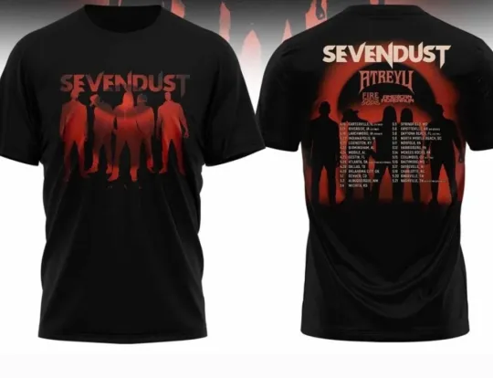 Discover Sevendust New Album ONE and Spring 2026 Tour  T Shirt Black S-5XL BT1002
