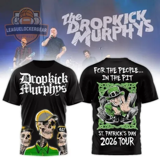 Discover Dropkick Murphys St. Patrick’s Day 2026 Tour 3D T-Shirt