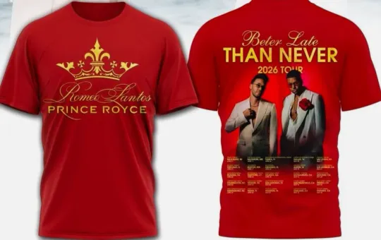 Discover Romeo Santos & Prince Royce Better Late Than Never 2026 Tour 3D T-Shirt