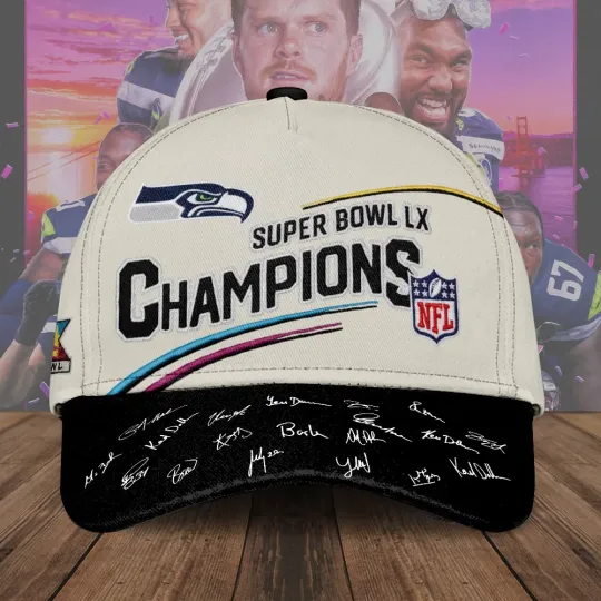 Discover Seahawks 2025 Super Bowl LX Champions Classic Cap