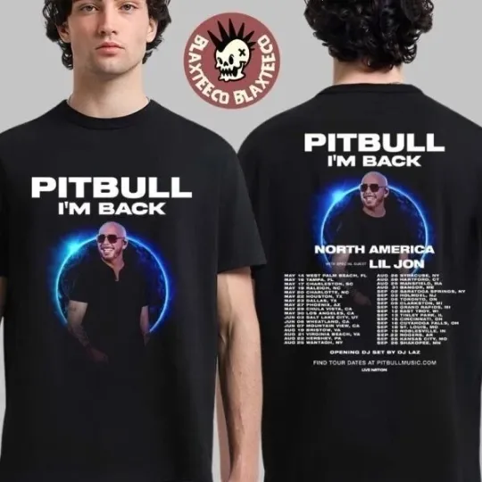 Discover Pitbull I’m Back North America Tour 2026 City Dates  T-Shirt