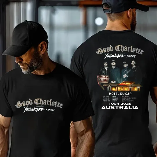 Discover 2sided Good Charlotte Australia 2026 Tour T-Shirt