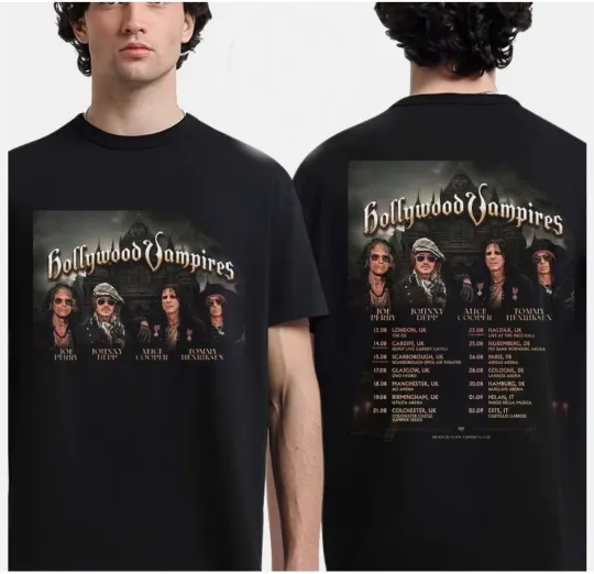 Discover Hollywood Vampires 2026 World Tour T Shirt Full size