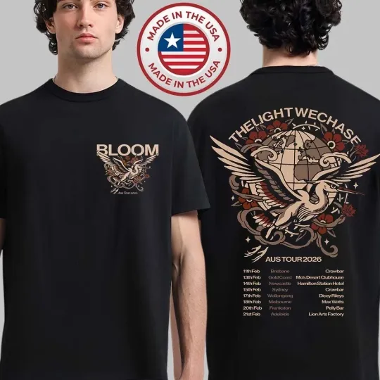 Discover Bloom The Light We Chase Australian Tour 2026 Unisex T-Shirt