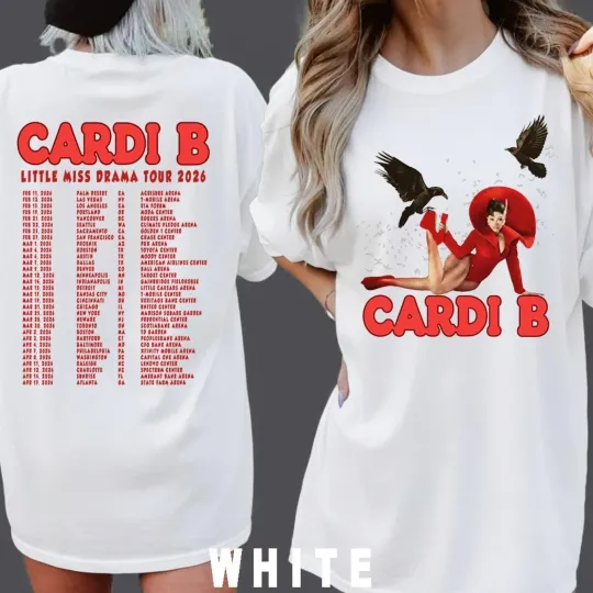 Discover Cardi B Little Miss Drama Tour 2026 Concert T-Shirt
