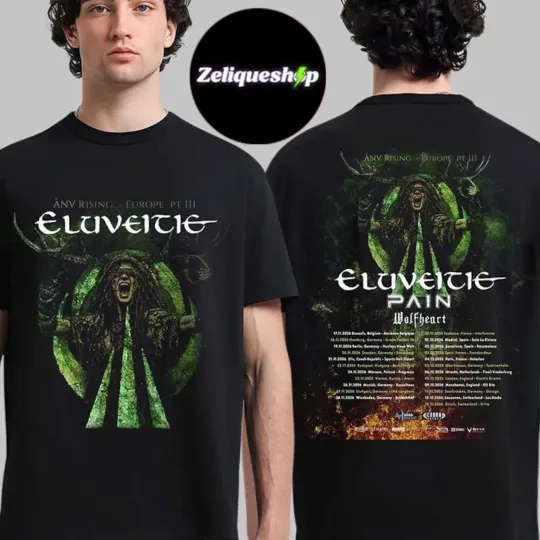 Discover Eluveitie Anv Rising Europe Tour Shirt 2026, Eluveitie Band Tee
