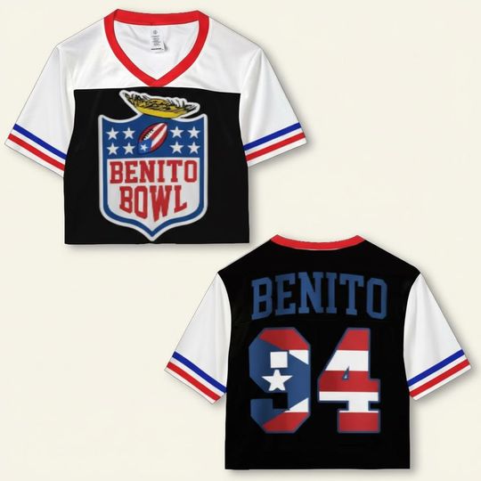 Discover Benito 94 Mesh Crop Jersey, Puerto Rico Custom Crop Top, Benito Bowl LX Halftime Crop, Personalized Sports Crop Gift, Women Athletic Jersey