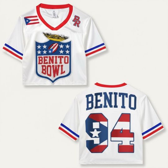 Discover Benito 94 Crop Jersey, Puerto Rico Custom Name Crop Top, Benito Bowl Mesh Crop Jersey, LX Halftime Crop Shirt, Personalized Sports Crop Gift