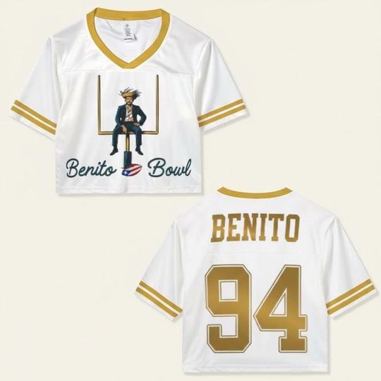 Discover 2 Sided Benito Bowl Crop Jersey, Custom Name Number Mesh Crop Top, Personalized Team Benito 94, Game Day Outfit, Athletic Crop Jersey Gift