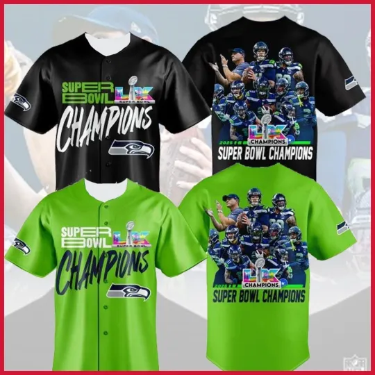 Seattle Seahawk Super Bowl LX Champions 2025 Locker Roo Baseball Jersey