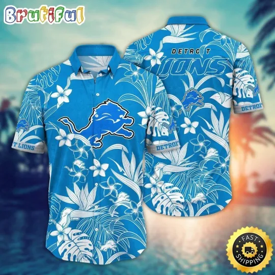 Discover Detroit Football Lionss Team Hawaiian Shirt Button Down