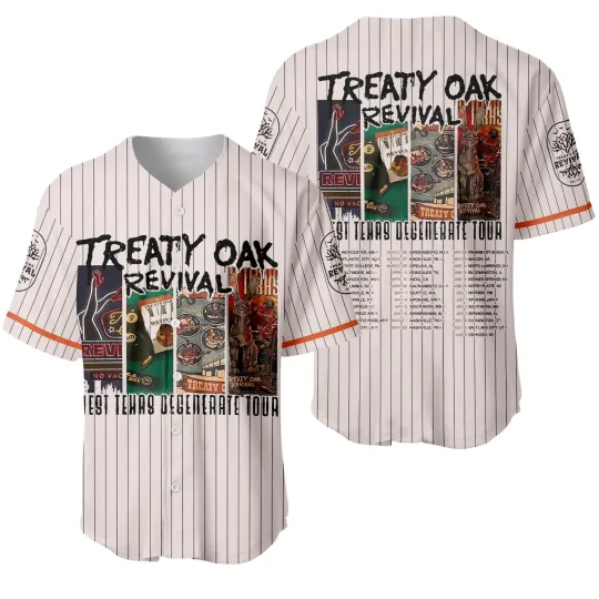 Discover Treaty Oak Revival Baseball Jersey – West Texas Degenerate Tour Shirt