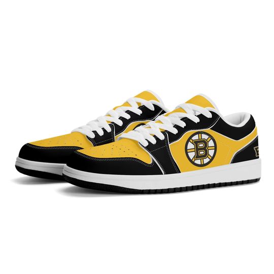 Boston Bruins Low Top Sneakers, NHL Fan Shoes, Gift for Hockey Lovers