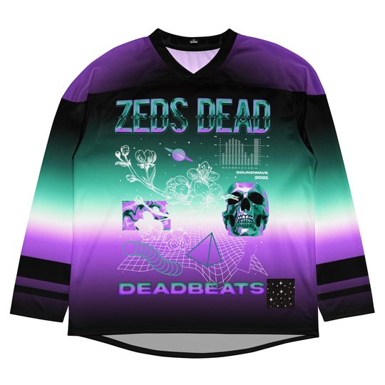ZEDS DEAD Northern Lights Jersey Men's Hockey Jersey EDM Music Festival Merch