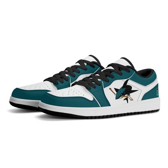 San Jose Sharks Low Top Sneakers, NHL Fan Shoes, Gift for Hockey Lovers