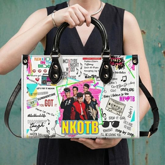 Discover NKOT Block Leather Handbag with Music Band Design for Women