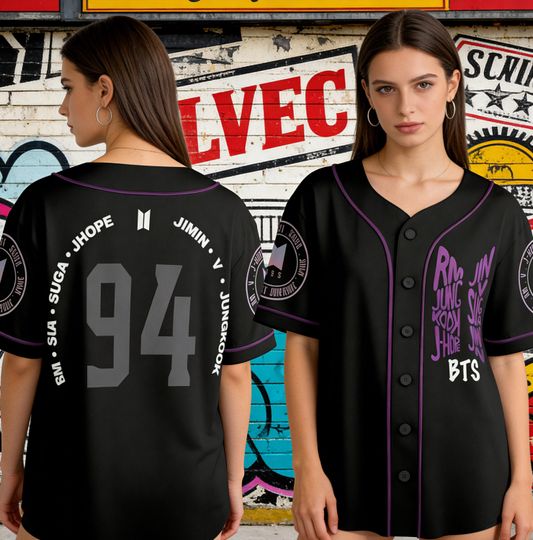 Discover Kpop Comeback Bangtan Baseball Jersey, World Tour 2026 2027 Jersey, B.T.S Inspired Baseball Jersey