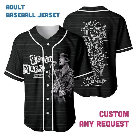 Discover Bruno Mars Romantic Tour 2026 Baseball Jersey Unisex Concert Shirt