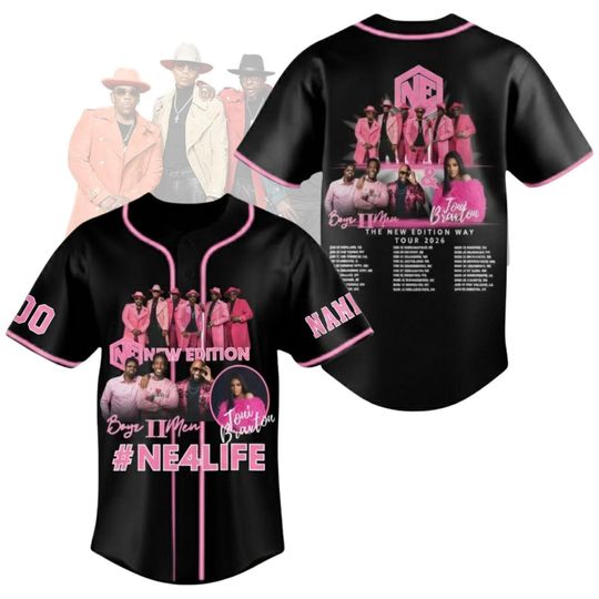 Custom The New Edition Way Tour 2026 Baseball Jersey, New Edition Shirt, Retro R&B Concert Tee, NE Concert Merch, NE4LIFE Tour, Music Fan