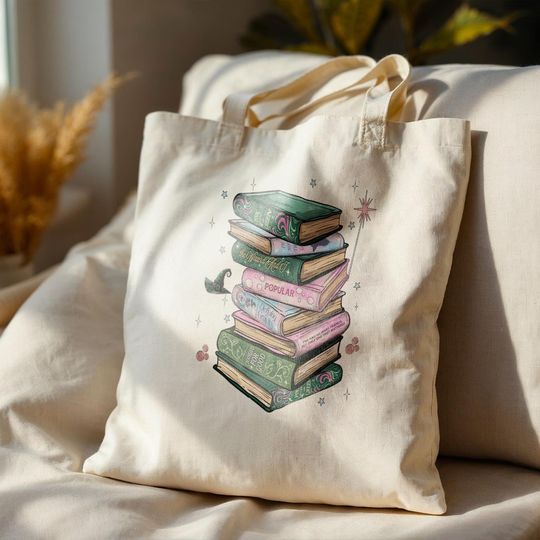 Wicked Tote Bag Canvas Tote Bag Wizard Defying Gravity Broomstick Magic Musical Fan Gift