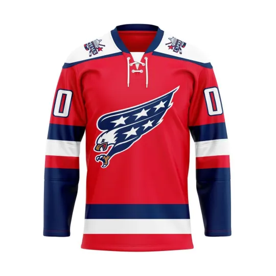 Discover Custom Washington Capitals 2025/26 Alternate Screaming Eagle Lace Hockey Shirt