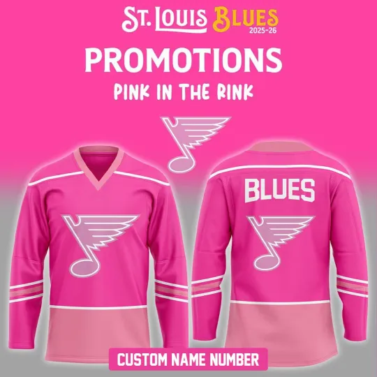 Discover FOR KID Custom St. Louis Blues Promotions Pink In The Rink Night Hockey Shirt