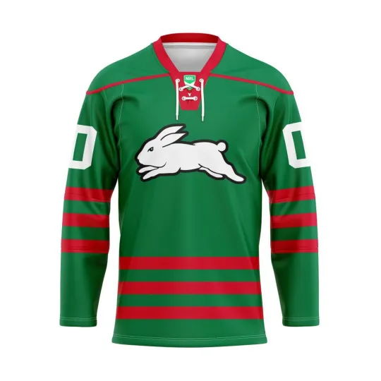 Discover Personalized South Sydney Rabbitohs Lace Hockey Shirt Men's Fan Gear Xmas Gift