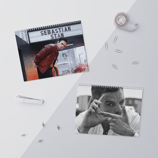 Discover Sebastian Stan Wall Calendar 2026 | Celebrity Photo Calendar, Monthly Planner