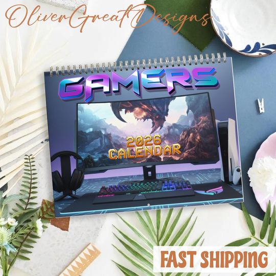 Discover Gaming Lover Wall 2026 Calendar, 2026 Gaming Lover Calendar Size 8.5" x 11"